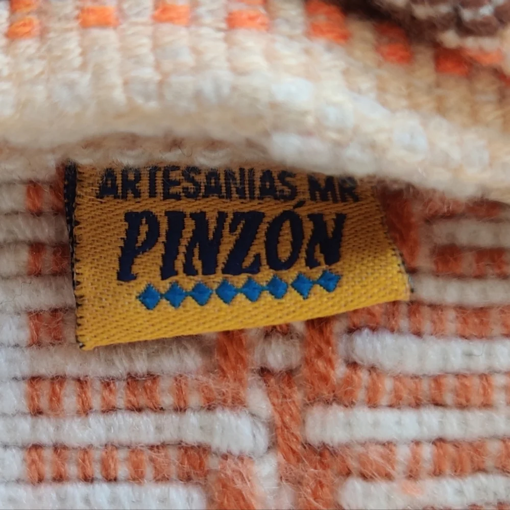 Artesanias Mr Pinzon Orange, Brown and Cream Woven Backpack Bag